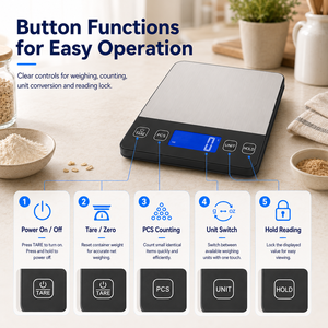 Báscula Digital Electrónica para Cocina de <span class=keywords><strong>Restaurante</strong></span>, de Acero Inoxidable Delgado con Pantalla LCD, para Pesar Alimentos - Product Image 4