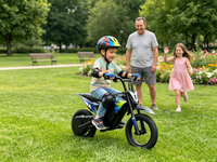 Mini moto tout-terrain électrique Mimbob DK5 pour enfants, batterie lithium 12V 150W, vitesse 15 km/h, capacité de charge 40 kg, capacité de montée 8 degrés