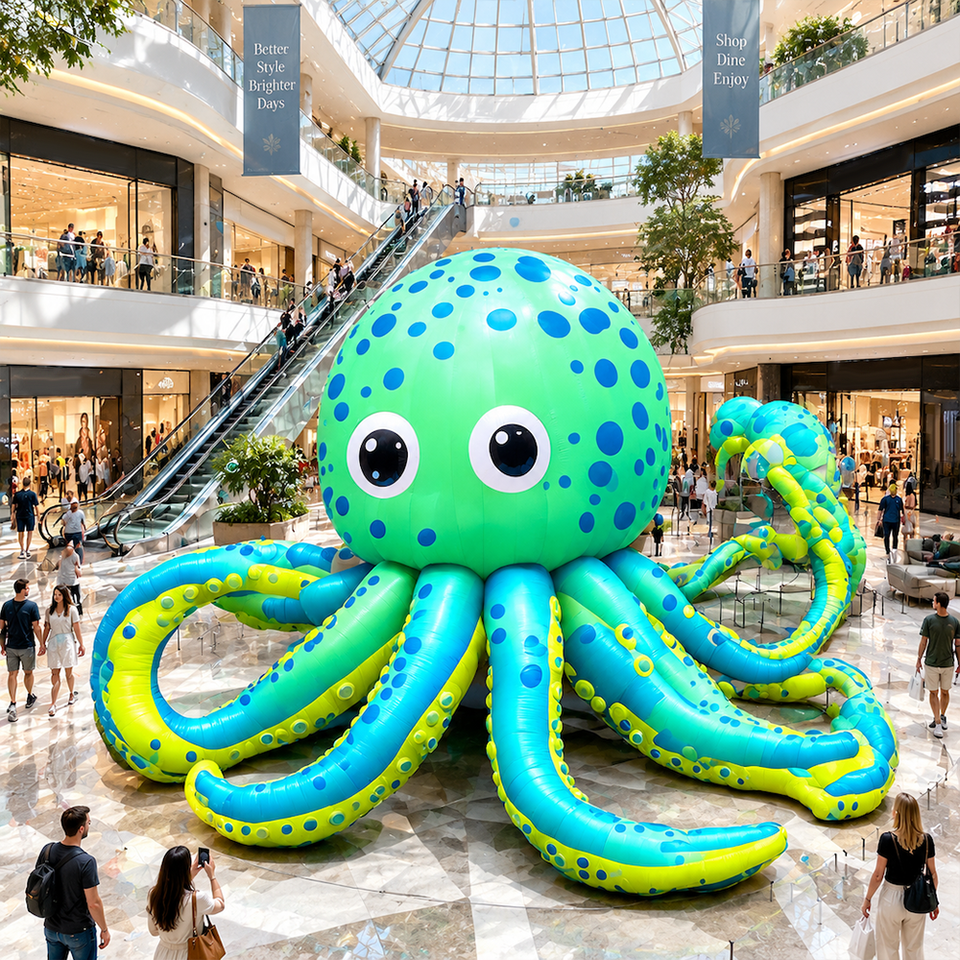 Colorful Inflatable Ocus Decoration Cartoon Ocean Theme Display for ...