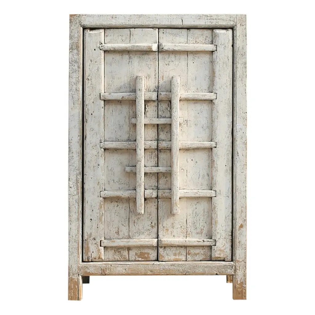 Placard/armoire en bois rétro recyclable, deux portes, style chinois antique, shabby et chic