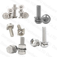 Vis SEMS à tête cylindrique Phillips en acier au carbone de grade 4.8, zinguées, M3 M4 M5 M6, vis combinées avec rondelle à ressort