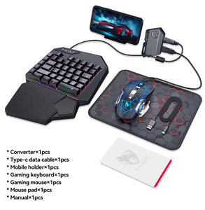 <span class=keywords><strong>Ensemble</strong></span> de câbles de jeu mobile 5-en-1 T-WOLF TF950 pour joueurs, <span class=keywords><strong>clavier</strong></span> à une main 40 touches, convertisseur <span class=keywords><strong>souris</strong></span>, tapis de <span class=keywords><strong>souris</strong></span>, support de téléphone - Product Image 2