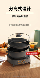 Casserole électrique de <span class=keywords><strong>cuisine</strong></span> 4L, multifonctionnelle, pour la maison, pour faire bouillir, frire et nouvelle conception de poêle électrique - Product Image 5