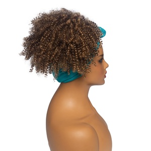 Factory Wholesale Cheap Short Afro Kinky Curly Headband <strong>Wig</strong> Ombre Brown Synthetic <strong>Turquoise</strong> Blue Headband <strong>Wig</strong> for Black Women - Product Image 6