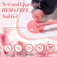 BORN PRETTY PRO Vernis à ongles en gel transparent rose nude de couleur translucide naturelle, résine inodore, gelée glacée, cristal, transparent