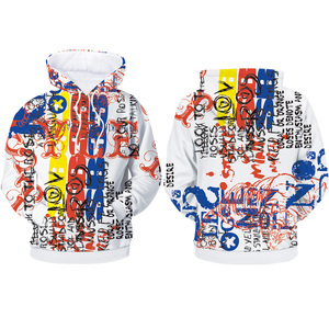 Wholesale All Over Sublimation Printed <strong>Zip</strong> up 3D Printing Hoodies <strong>Sweatshirt</strong> With Hood Pullover Jacket - Product Image 4