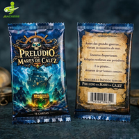 Pochettes d'emballage personnalisées imprimées holographiques thermoscellées pour cartes à collectionner, enveloppes de boosters TCG, sacs en Mylar