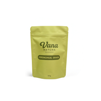 Sacs d'emballage sous vide biodégradables verts biologiques 30g/50g en PE et feuille d'aluminium refermables avec fermeture éclair pour sachets de thé Matcha