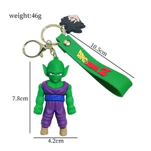 Gantungan kunci mobil pvc anime Goku lucu kustom kualitas tinggi aksesori gantungan kunci 3d 2d karet kartun bola naga dalam jumlah besar
