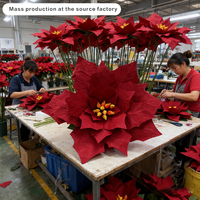Fleurs de Noël en papier artificiel en gros d'usine pour les décorations de vacances Fournitures de fête de Noël