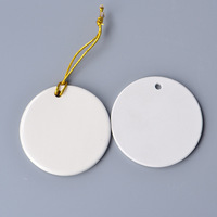 BESTCERA cadeau de boule de Noël à sublimation personnalisée ébauches rondes cercle de sublimation ornements d'arbre de Noël en céramique