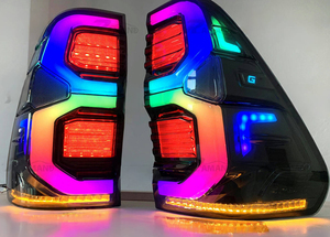 SUPER HEISSER VERKAUF in Italien – RGB Handy APP Steuerung GR Rauchschwarz LED Rückleuchten Zubehör Modifizierte Rückleuchte für <span class=keywords><strong>Vigo</strong></span> 05-15 - Product Image 3