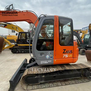 HITACHI เครื่องขุดไฮดรอลิกตีนตะขาบขนาดเล็ก ZX75รถขุดมือสองน้ำหนักปฏิบัติการ7.5ton - Product Image 1
