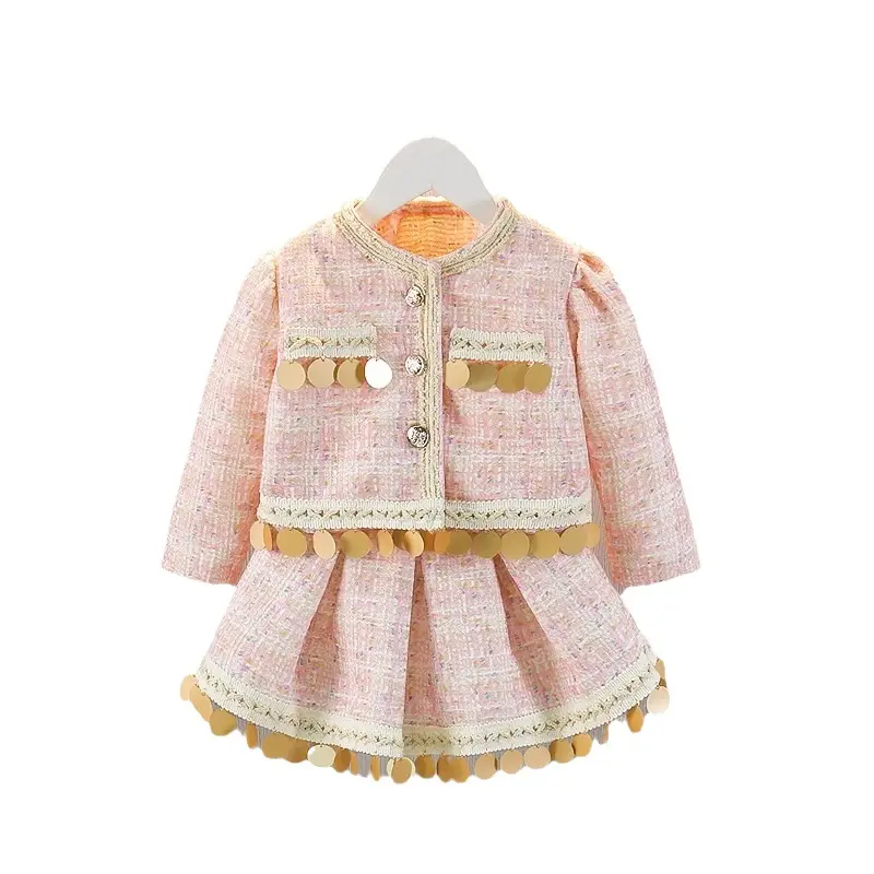 Setelan pakaian putri anak perempuan, Gaun princess payet gaya modis baru langsung diproduksi
