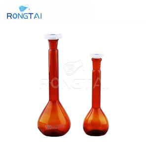 Rongtai เครื่องแก้วบอโรซิลิเกตสำหรับห้องปฏิบัติการเครื่องแก้วในห้องปฏิบัติการขวดแก้วปริมาตรขวดแก้วสีเหลืองอำพันขนาด200มล. - Product Image 4