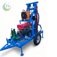 Machine de forage de puits d'eau diesel portable, machine de forage hydraulique pour l'irrigation des fermes et l'utilisation domestique
