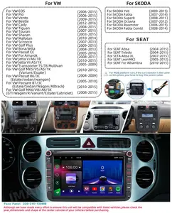 Jmance 8 นิ้วสําหรับVolkswagen 2 Din GPSนําทางAndroid Carplayเครื่องเล่นดีวีดีรถยนต์อิเล็กทรอนิกส์อัตโนมัติ