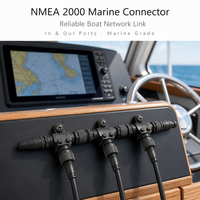 Kit de démarrage réseau marin Diwei NMEA2000, câble de signal, connecteur étanche IP67 M12 5 broches à verrouillage automatique Push-Pull