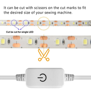 Tira de LED USB de 5V, SMD 2835, Blanco Frío 6500K, 30CM, 8MM, 18 LED, Atenuador Táctil USB, Enchufe EU/US/UK, Adaptador LED de 5V 2A