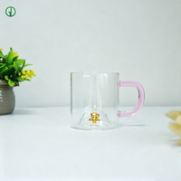 Tasse à thé en verre personnalisée en usine, 345 ml, verres à boire en borosilicate colorés avec un design étoilé au fond, pour café, restaurant, maison