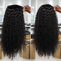 Perruques en cheveux humains bruts cambodgiens à cuticules alignées, ondulation Water Wave, avec dentelle frontale HD 13x4, sans colle, bouclées, pour revendeurs