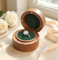Boîte à bagues en bois massif écologique pour les bagues de fiançailles et de mariage, emballage de bijoux en bois, rangement pour pierres précieuses et colliers