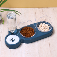 Mangeoire automatique 2 en 1 pour animaux de compagnie | Bols à double oreille pour chat avec distributeur d'eau | Ensemble de bols à nourriture et à eau mignons pour chats et chiens