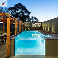 Grande piscine décorative en acrylique, nouveau style, haute transmission lumineuse, transparente et brillante, avec garantie de 20 ans