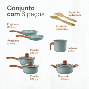 Modern Ceramic Marble Coated Pot Pan Glass Lids Bakelite Handles Non-Stick 6-Piece Aluminum <b>Cookware</b> <b>Set</b> <b>Induction</b> Compatible - Product Image 3