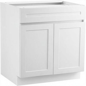 Mobile Base Bianco Shaker <span class=keywords><strong>per</strong></span> Lavello Cucina Prodotto negli USA, RTA, con 2 <span class=keywords><strong>Ante</strong></span> e Falso Cassetto Frontale - Product Image 1