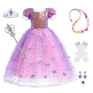 Gonna da Principessa Rapunzel Rosa, <span class=keywords><strong>Costume</strong></span> da Principessa delle Nevi Bianco per Bambine in Poliestere - Product Image 1