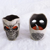 Vente en Gros de Bougies Électroniques Squelettes Créatives pour Halloween, Fournitures de Fête et Vacances, Veilleuse d'Atmosphère Horreur