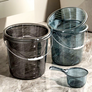 Juego de tres piezas de cubo, lavabo y pala para agua, para baño de estudiantes en dormitorio y uso doméstico, con cubo de plástico engrosado - Product Image 1