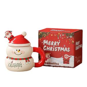 ถ้วยเซรามิกลายคริสต์มาสสุดสร้างสรรค์แก้วลายการ์ตูนตุ๊กตาหิมะของขวัญวันคริสต์มาสสไตล์สูงของที่ระลึกแบบข้ามพรมแดน - Product Image 5