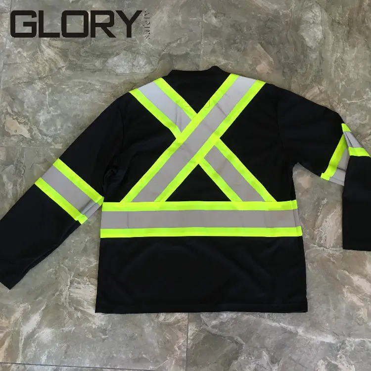 Abbigliamento da lavoro di sicurezza T-Shirt riflettente fluorescente all'ingrosso