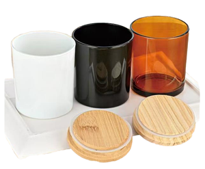 Bocaux à bougies cylindriques en verre vides de 7oz, 10oz, 14oz, transparents, en gros, supports de bougies de luxe personnalisés avec couvercle, Noël - Product Image 1
