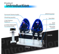 Simulateur de course et de tir 9D VR à 2 places, chaise œuf en fibre de verre, équipement de jeu pour centre commercial intérieur