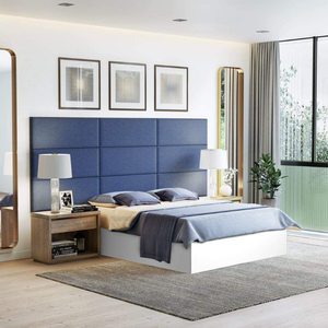 Tête <span class=keywords><strong>de</strong></span> <span class=keywords><strong>lit</strong></span> rembourré en tissu faux cuir, pour décoration intérieure, blanc, taille King - Product Image 4