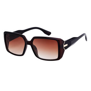 Lunettes de soleil à monture carrée de style européen pour femmes, protection UV400, monture en PC, lentilles noires, pare-soleil de classe 2, FY-99252 - Product Image 1