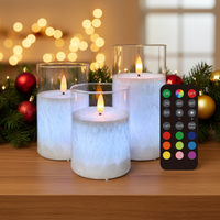 Ensemble de bougies LED rechargeables par USB avec plaque de charge, télécommande, lumière de bougie décorative, veilleuses dans une ambiance de Noël