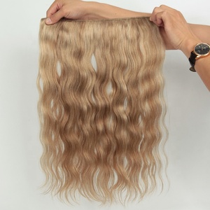 Aggiungere Lunghezza Istantanea e Il Volume Halo Estensioni Dei <span class=keywords><strong>Capelli</strong></span> con la Stringa Dei <span class=keywords><strong>Capelli</strong></span> Umani - Product Image 3