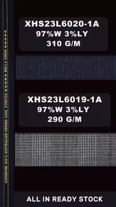 Sang Trọng Cổ Worsted Merino Len Vải Sang Trọng Ý Suiting Vải 97% Len Pha Trộn Vải Người Đàn Ông Dệt Sọc Phù Hợp Với - Product Image 4