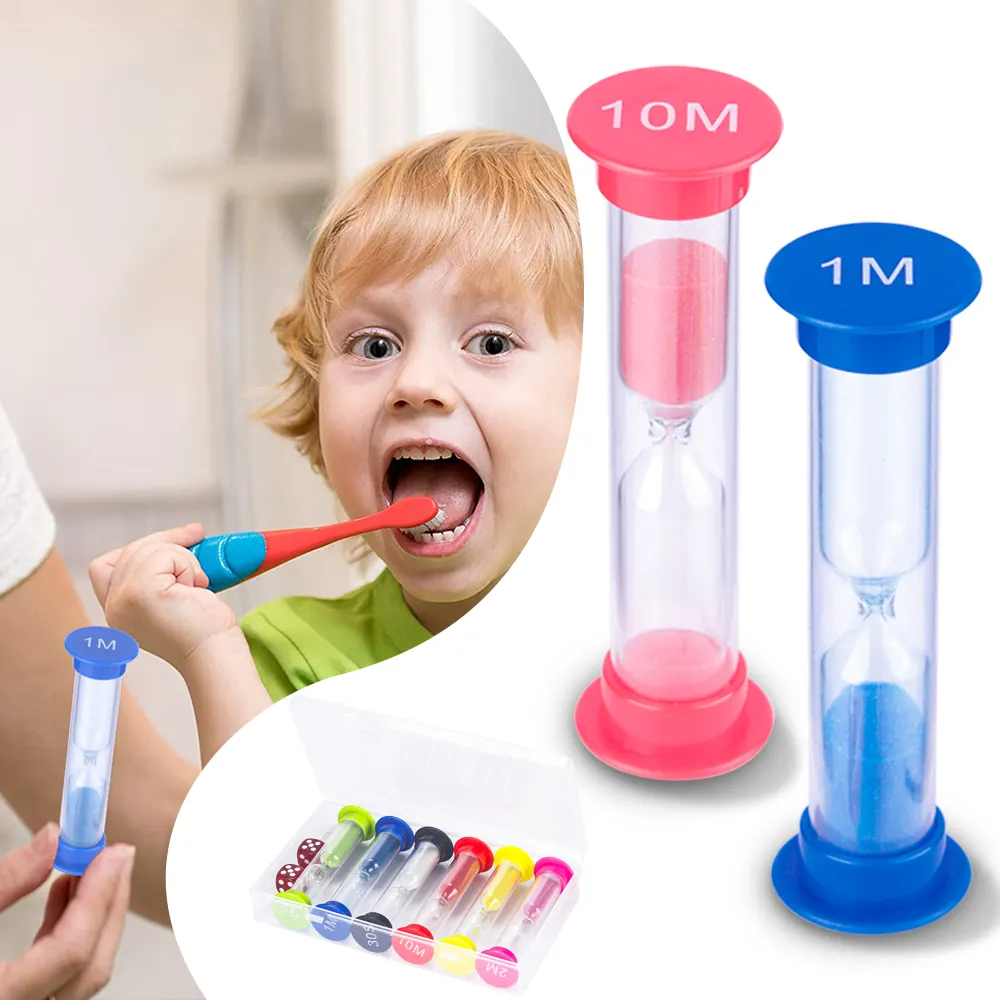 Rloj arena 1 2 3 5 minuto gioco rosa clessidra un minuto 30 60 secondi per bambini logo in plastica mini timer sabbia per spazzolatura