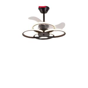 Ventilador de techo LED de estilo nórdico creativo de estilo tradicional redondo con luz para dormitorio, sala de estar, lámpara de ventilador de techo LED moderna - Product Image 3