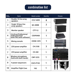 Produsen Dual 10 "Line <span class=keywords><strong>Array</strong></span> Speaker sistem suara profesional 18" peralatan suara Audio pasif Subwoofer untuk panggung luar ruangan - Product Image 4