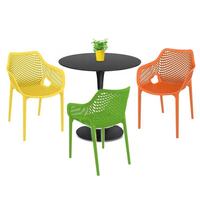 Fauteuils d'extérieur en polypropylène jaunes ajourés empilables pour jardin et terrasse – Vente en gros