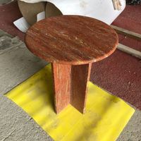 Table basse en marbre naturel, travertin rouge, table d'appoint pour salon, mobilier haut de gamme