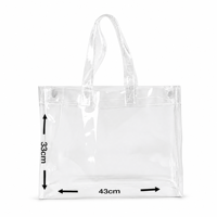 Sac fourre-tout en PVC écologique avec logo personnalisé, sacs cadeaux en plastique transparent promotionnels, sacs de shopping réutilisables transparents avec poignée