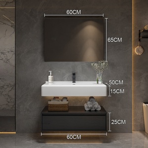 2026 New Modern Minimalist Skin-Touch One-Piece Basin Smart <b>Mirror</b> <b>Wall</b>-Mounted Bathroom Vanity - Product Image 6