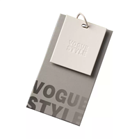 Étiquettes suspendues sur mesure en carton blanc épais imprimé feuille d'or écologique, rectangulaires hautes, gris nacré, impression monochrome pour sacs et chaussures